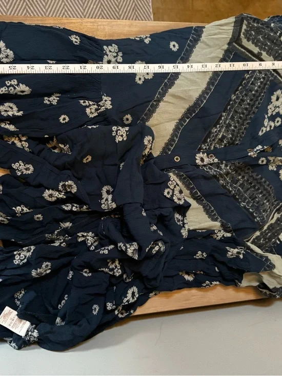 Free People Black Floral Tiered Boho Mini Dress - Picture 7 of 8